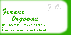 ferenc orgovan business card